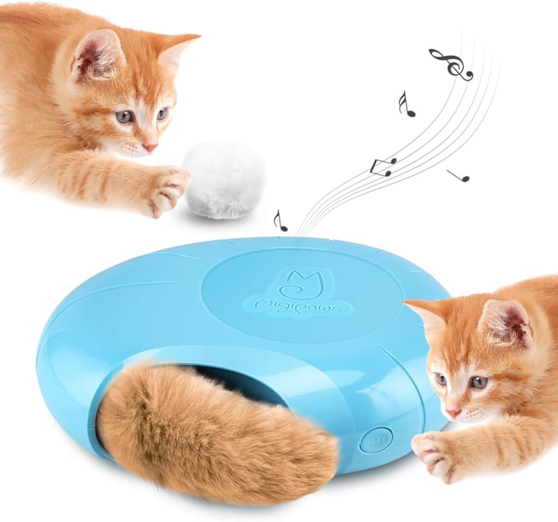 Interactive Cat Toy with Automatic Timer & Plush Tail