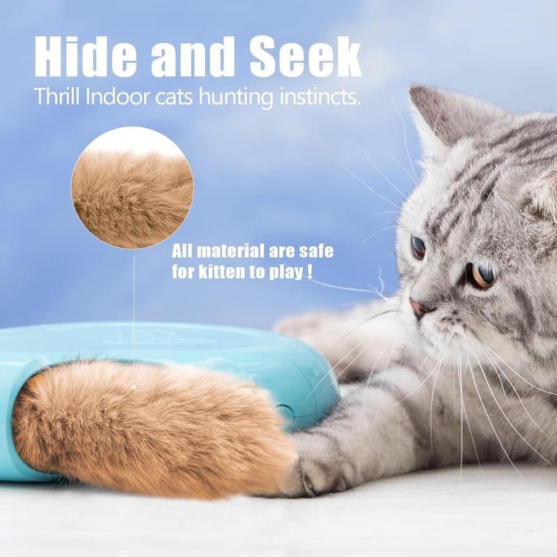 Interactive Cat Toy with Automatic Timer & Plush Tail