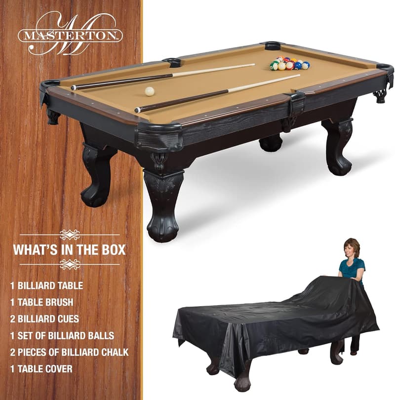 Billiard Table Deluxe - Tan 87 Inch