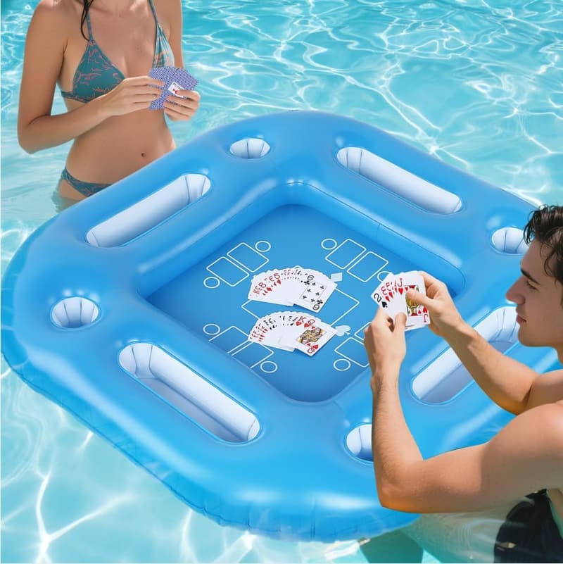 Summer Pool Floating Game Table with Waterproof Cards