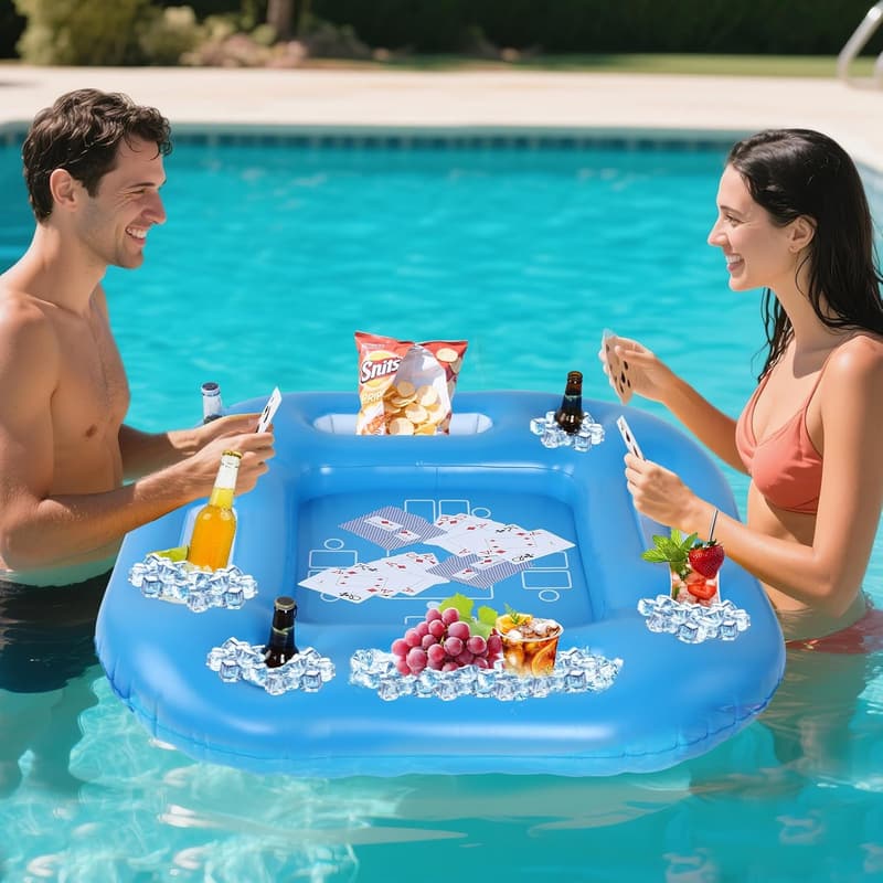 Summer Pool Floating Game Table with Waterproof Cards