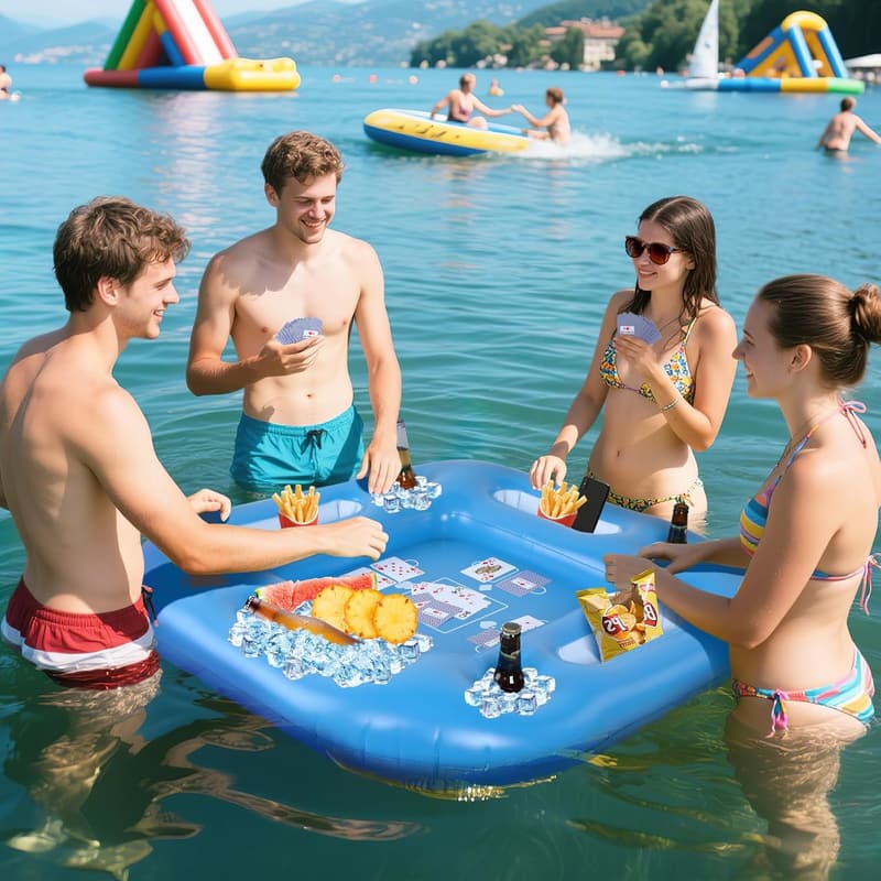 Summer Pool Floating Game Table with Waterproof Cards