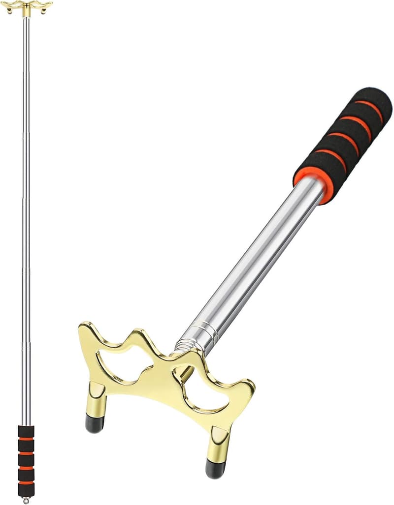 Billiards Cue Rest with Brass Bridge Head