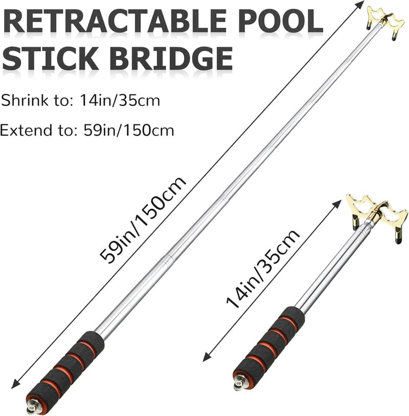 Billiards Cue Rest with Brass Bridge Head