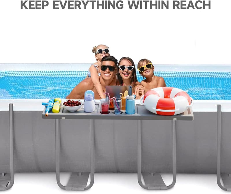 Poolside Swim-Up Bar Table, Portable 5-Cup Holder