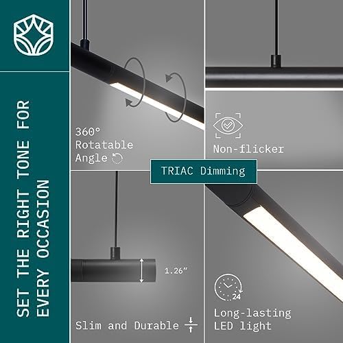 LED Pool Table Light, 5000K Adjustable 52
