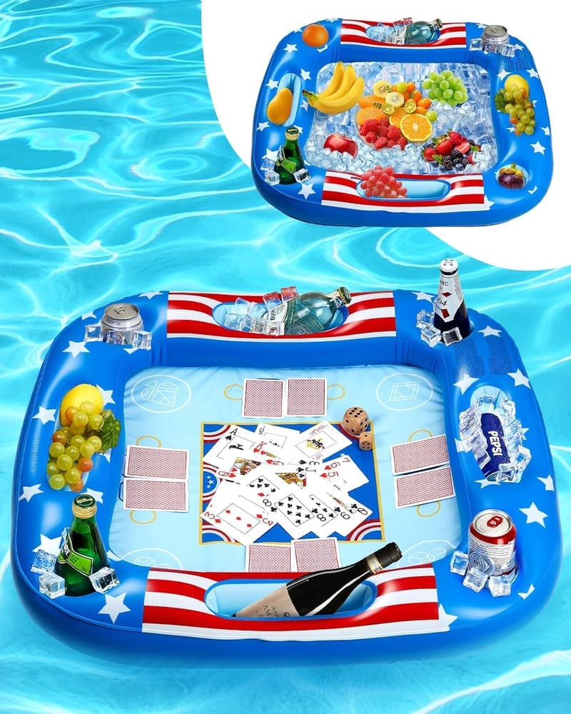Summer Party Inflatable Pool Games Table with Cards