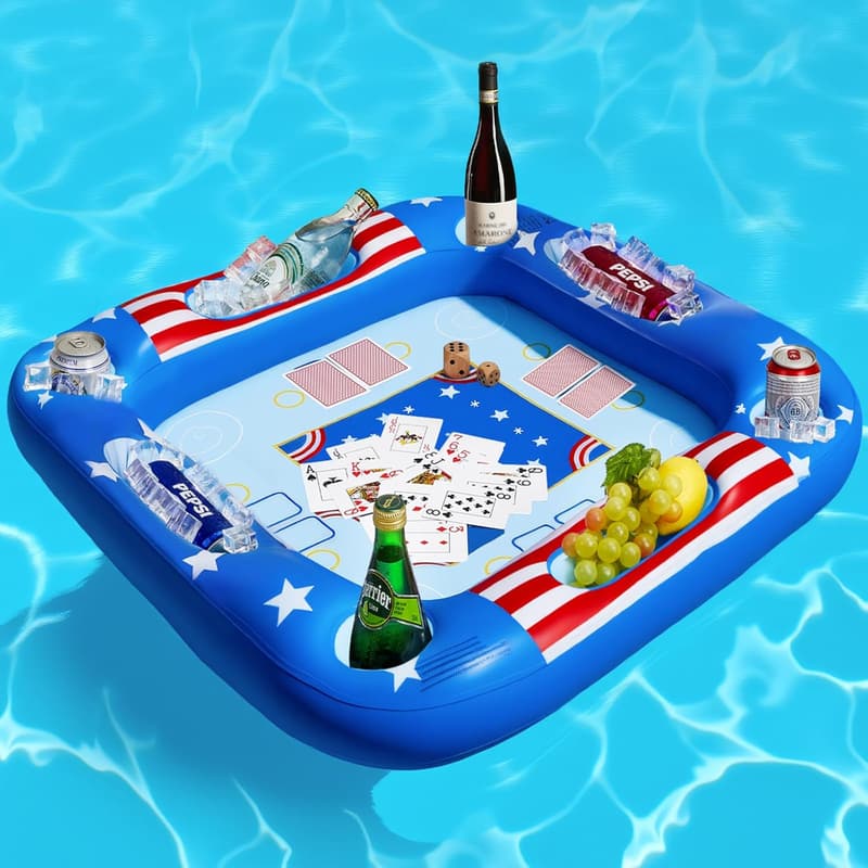 Summer Party Inflatable Pool Games Table with Cards