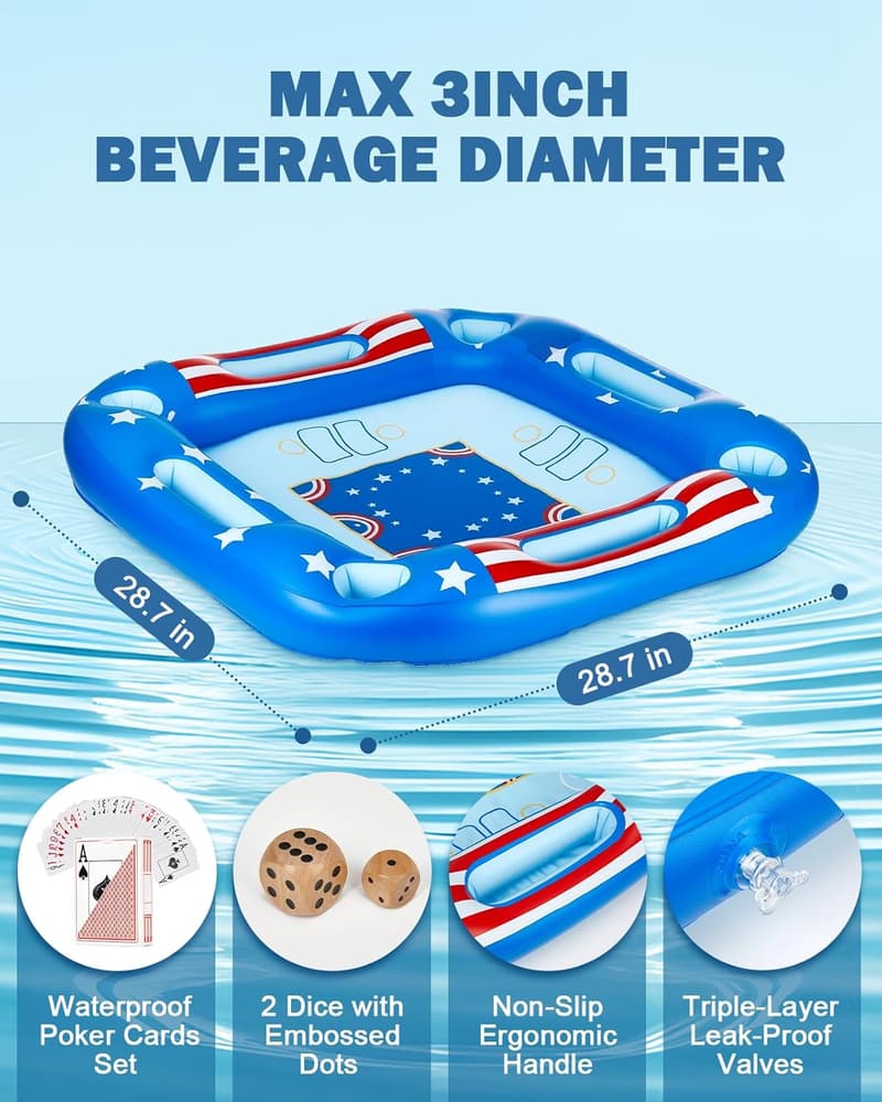 Summer Party Inflatable Pool Games Table with Cards