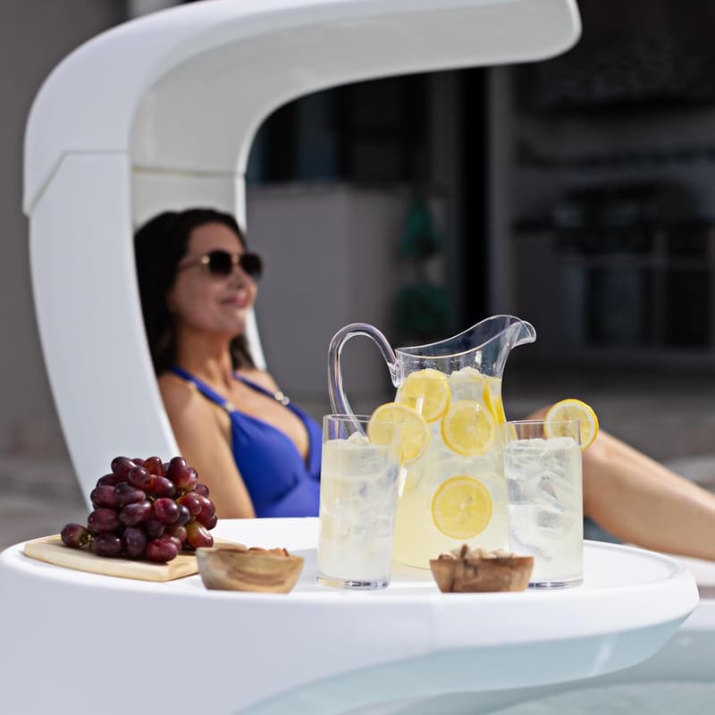 In-Pool Side Table, Waterproof Plastic, White