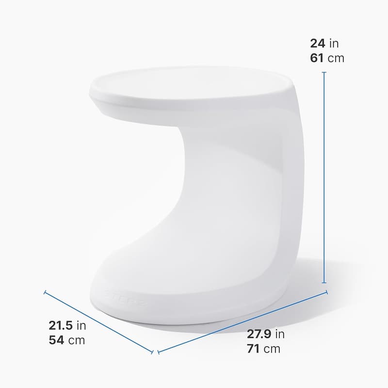 In-Pool Side Table, Waterproof Plastic, White