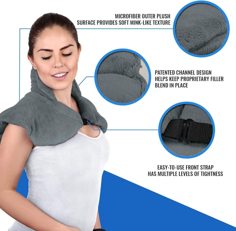 Microwavable 5 Lb Neck Heating Pad - Scented Gray