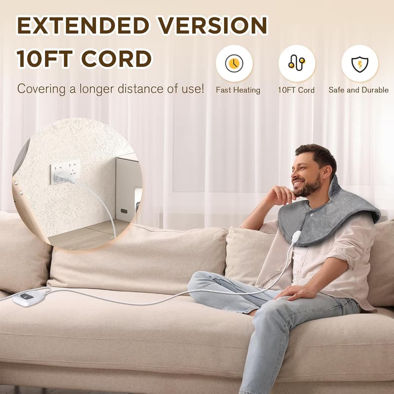 Heating Pad: 2025 Upgrade, Deep Relief, 22x25 Grey