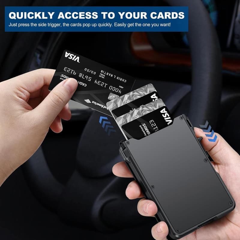 Men's RFID Blocking Minimalist Wallet with Money Clip