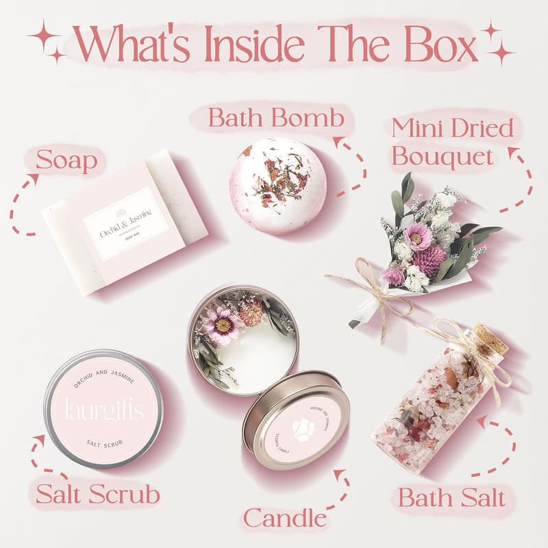 Mother's Day Orchid & Jasmine Spa Basket for Women