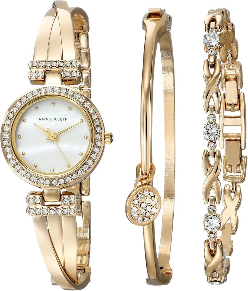 Women's Crystal Bangle Watch & Bracelet Set