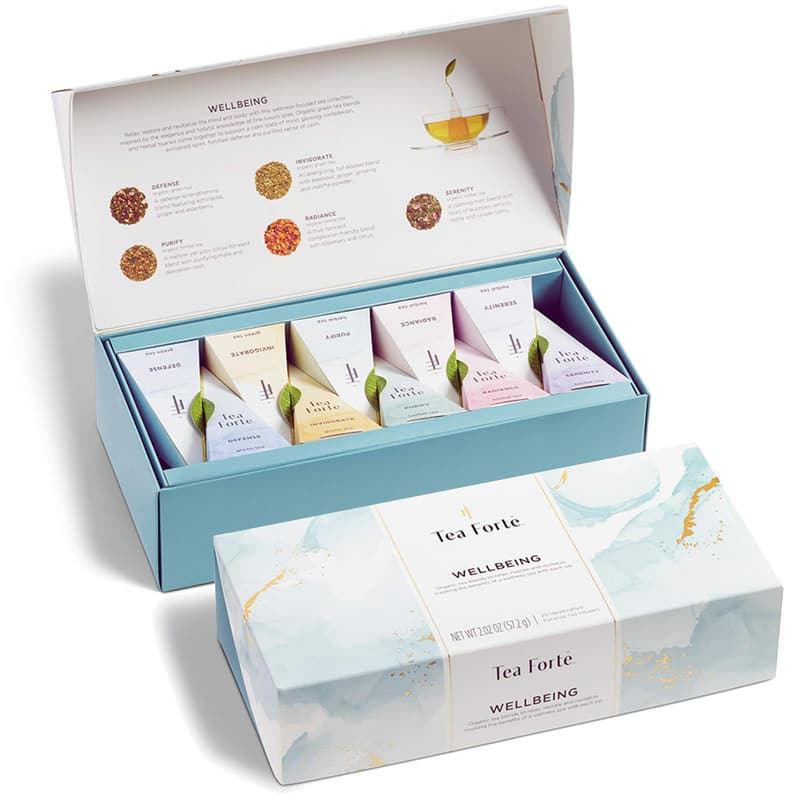 Wellbeing Organic Tea Sampler Gift Set, 10 Pyramid Bags
