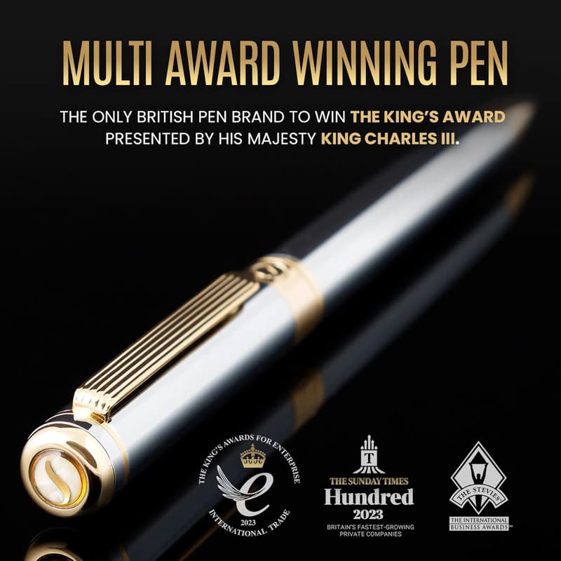 Luxury Silver Ballpoint Pen with 24K Gold Finish