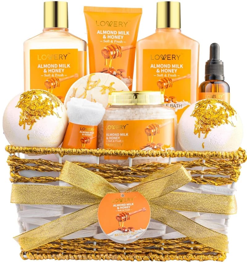 Mom's Thank You Spa Basket: Almond Honey Self-Care Set