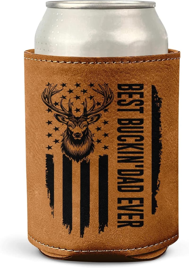 Father's Day Leather Beer Cooler for Hunting Dads