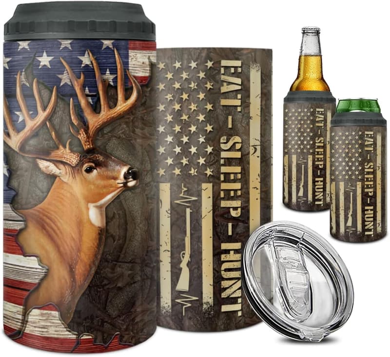 Deer Flag Hunting Tumbler, 16oz Stainless Steel