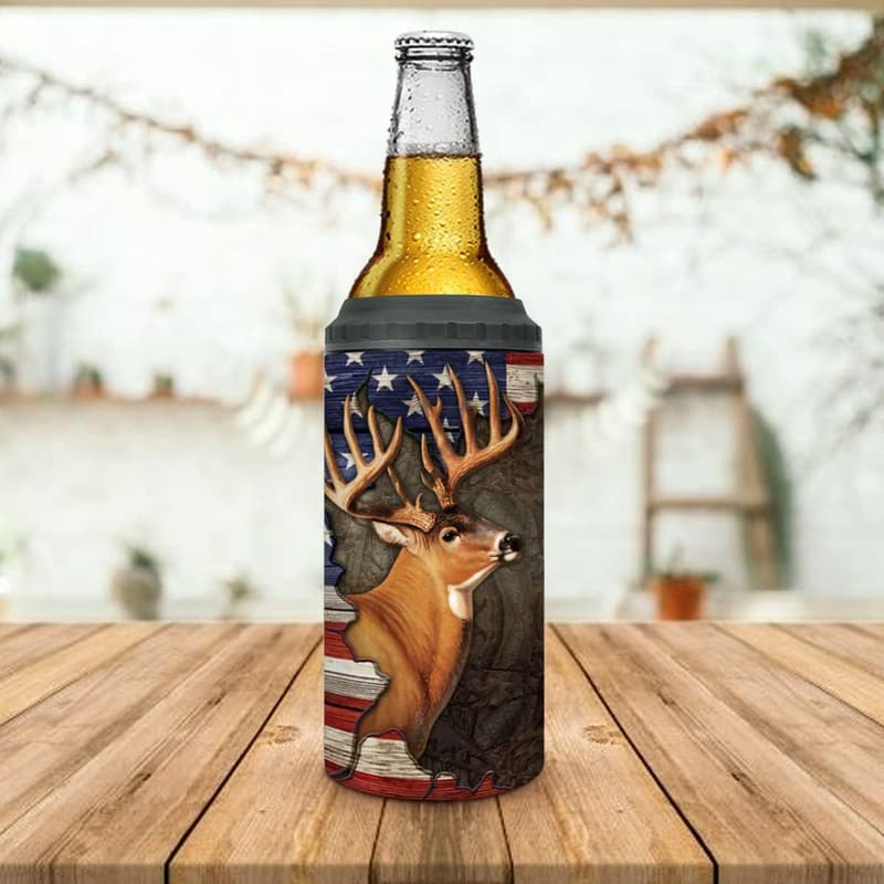 Deer Flag Hunting Tumbler, 16oz Stainless Steel