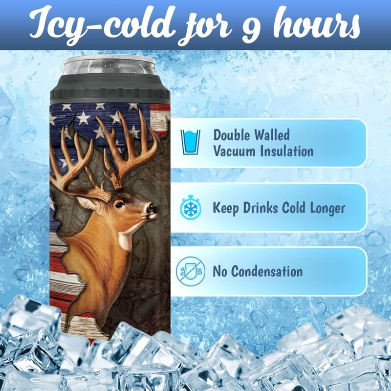 Deer Flag Hunting Tumbler, 16oz Stainless Steel
