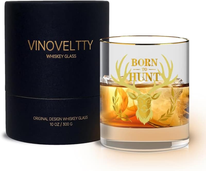 Father's Day Deer Whiskey Glass for Hunters (300ml)