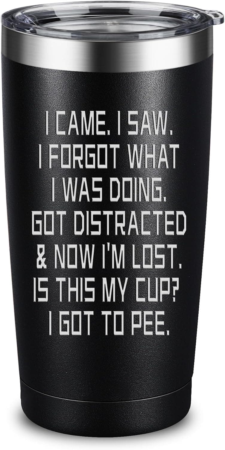 Birthday Tumbler for Adults - 20 Oz Insulated Black