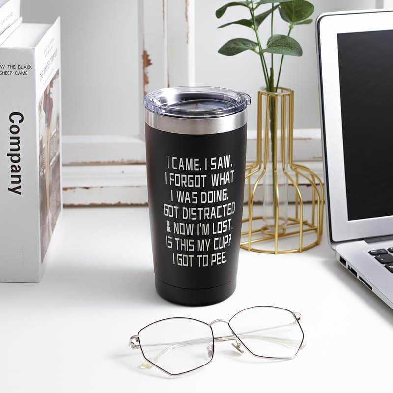Birthday Tumbler for Adults - 20 Oz Insulated Black