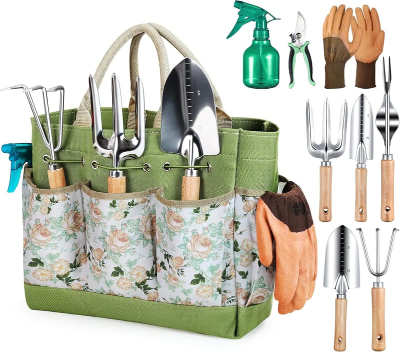 Gardening Gift: Heavy Duty 9-Piece Tool Set for Women
