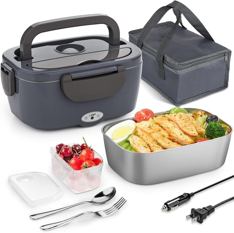 Portable Electric Lunch Box Heater with Stainless Steel Container