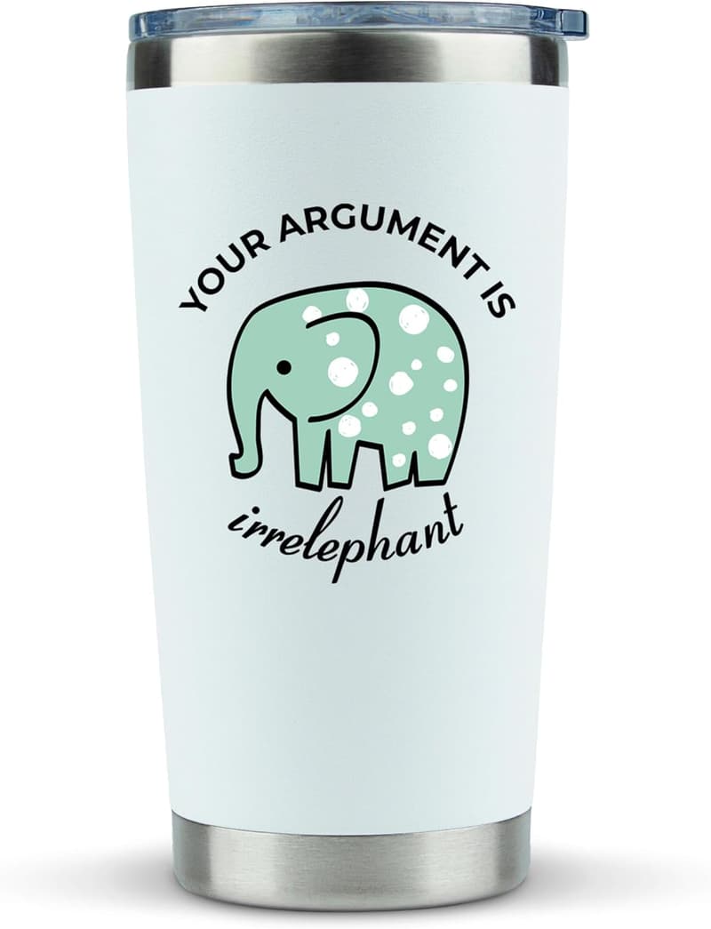 Funny White Glitter Tumbler for Drinks