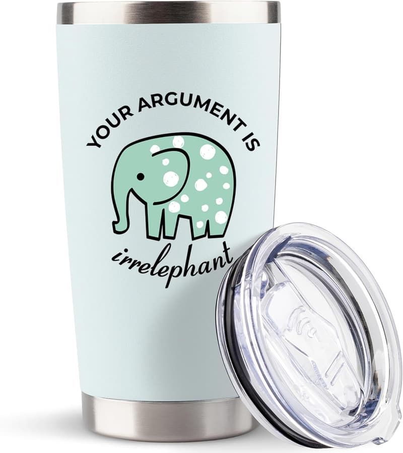 Funny White Glitter Tumbler for Drinks