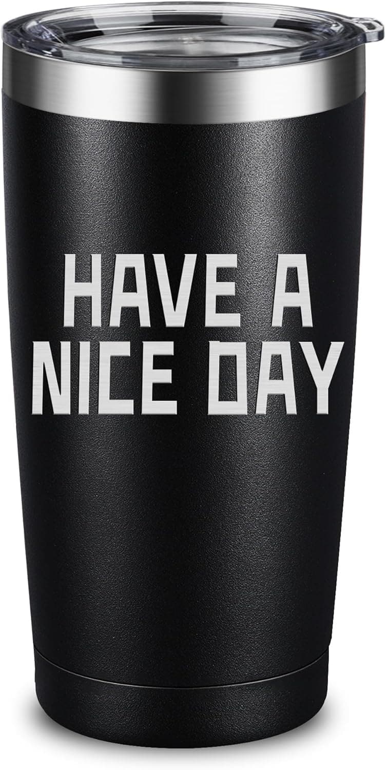 Father's Day Mug Tumbler, Middle Finger, 20oz Black