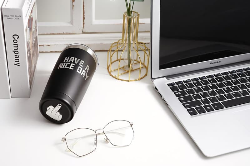 Father's Day Mug Tumbler, Middle Finger, 20oz Black
