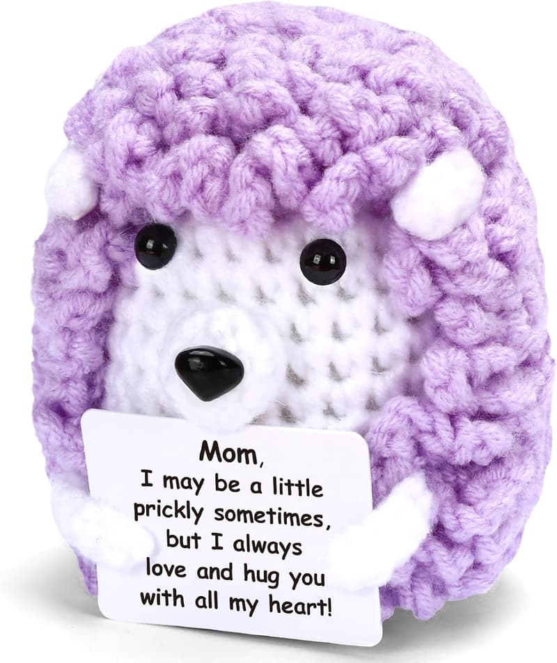 Funny Crochet Hedgehog Gift for Mom
