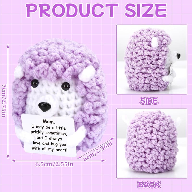 Funny Crochet Hedgehog Gift for Mom