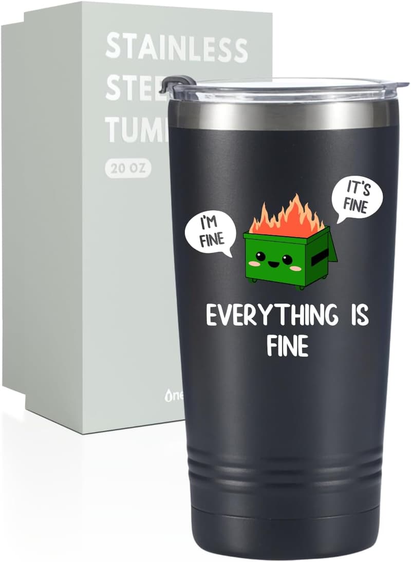 White Elephant Gift Tumbler, 20oz Vacuum Insulated