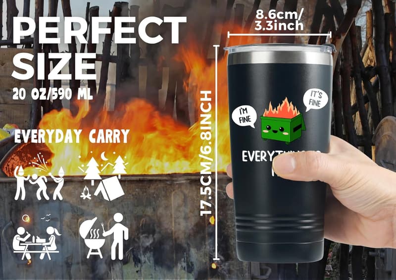 White Elephant Gift Tumbler, 20oz Vacuum Insulated