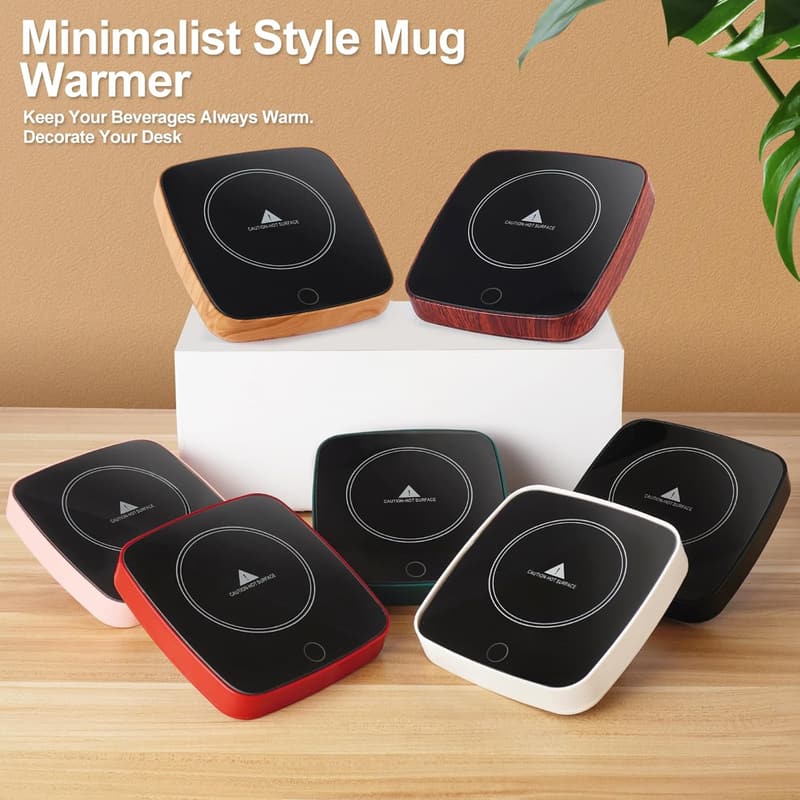 Smart Wood Grain Mug Warmer with 3 Temperature Settings