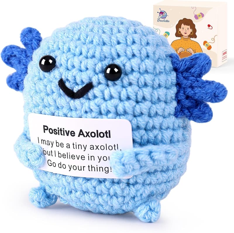 Birthday Gift Axolotl Crochet Doll - Handmade Blue