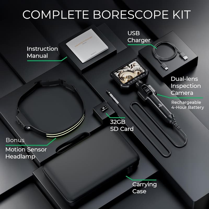 Industrial Dual Lens Inspection Borescope for Technicians
