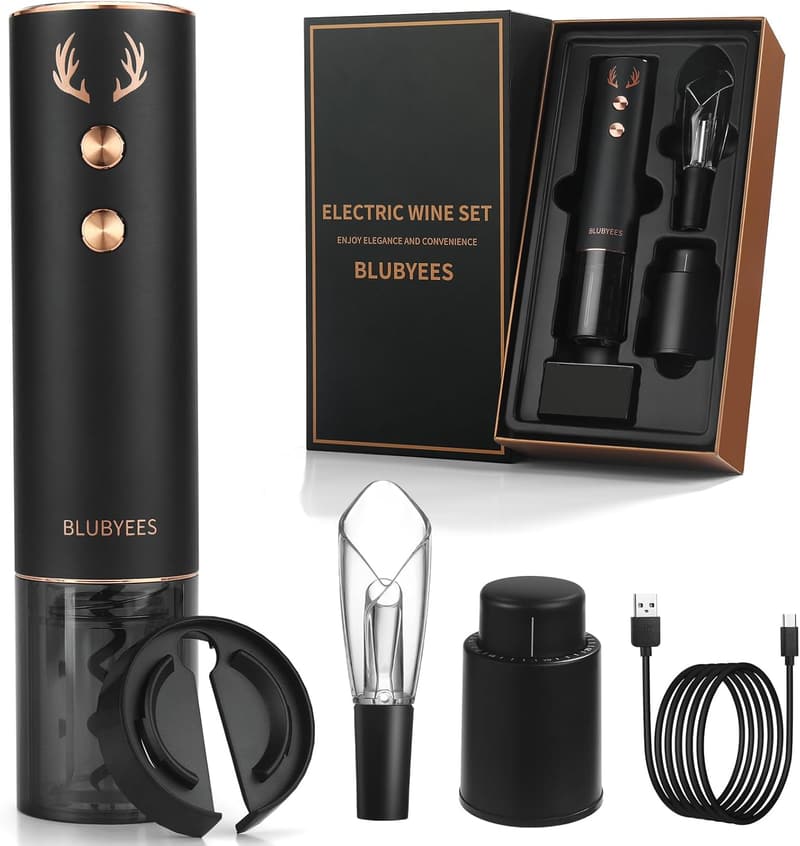 Rechargeable Wine Opener Set with Aerator & Stopper