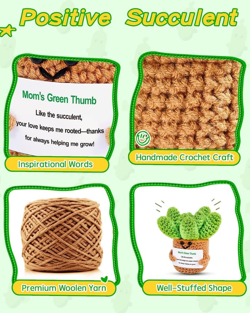 Mother's Day Crochet Succulent Plant Decor