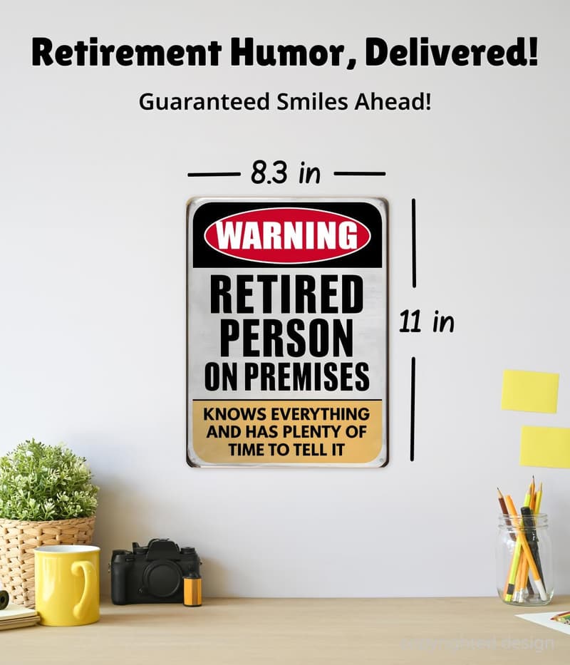 Retirement Vintage Metal Sign for Men 2025