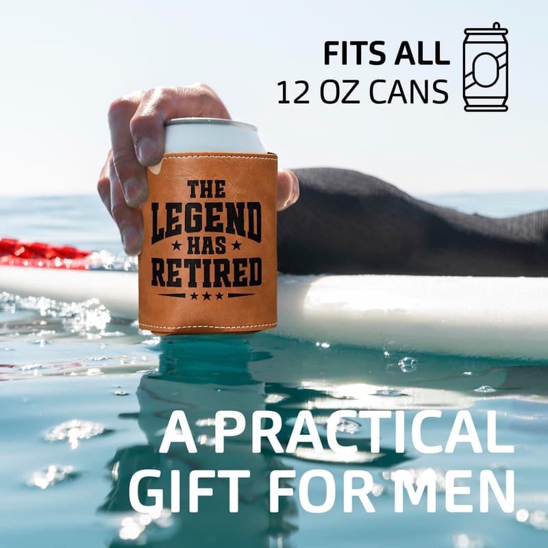 2025 Retirement Leather Can Cooler for Men