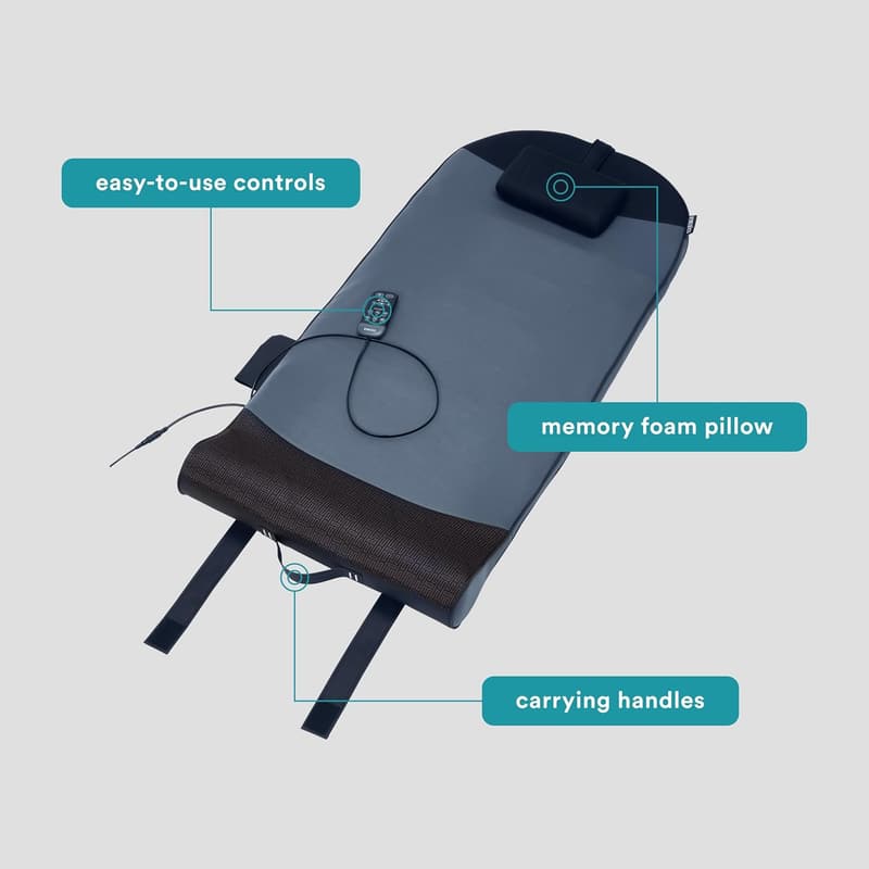 Back Stretching Mat with Heat and Memory Foam Pillow
