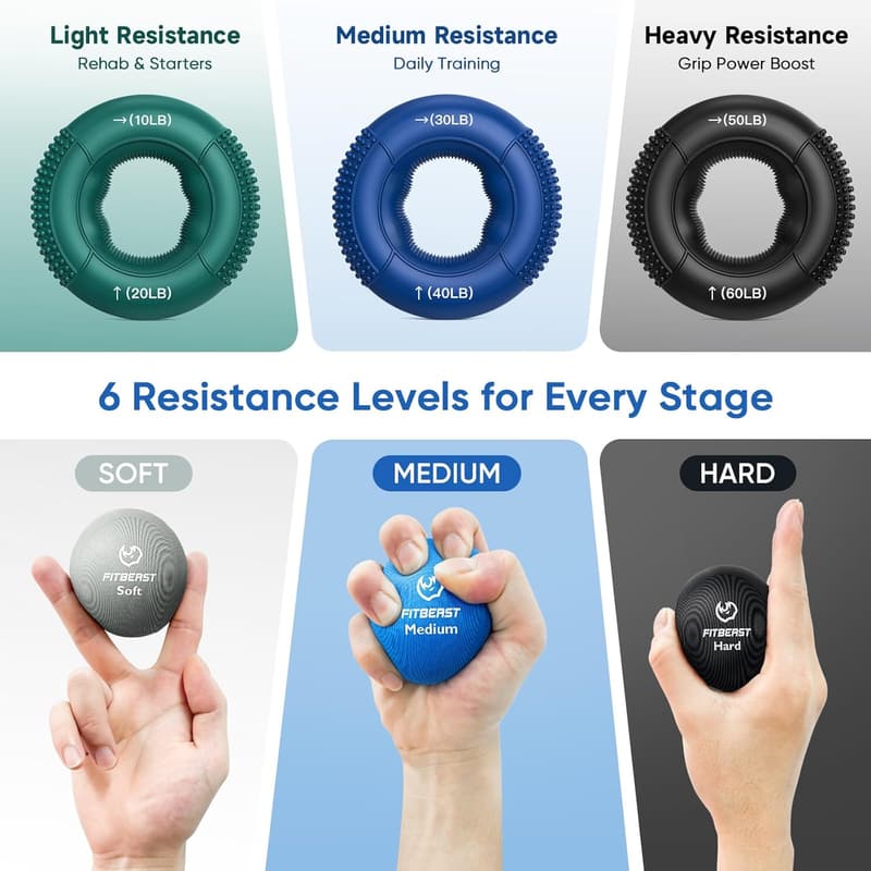 Grip Strength & Therapy Set for Adults & Seniors