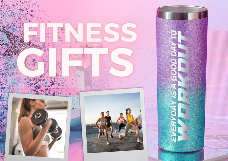 Fitness Tumbler with Lid & Straw, 20 oz Stainless Steel